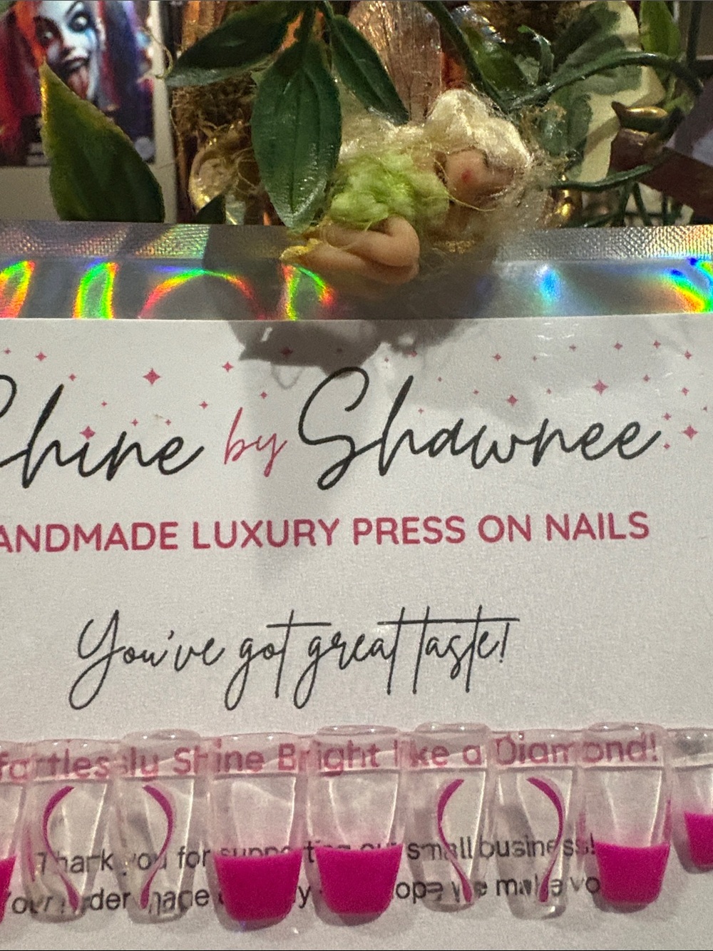 Shine by Shawnee- Pink Handmade Luxury Reusable Press-On Nails NWT 5/$35 1/$10 - Picture 4 of 4